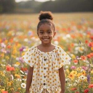 Lily Bleu Yellow Sunflower Pattern Top Girls Small (7-8)